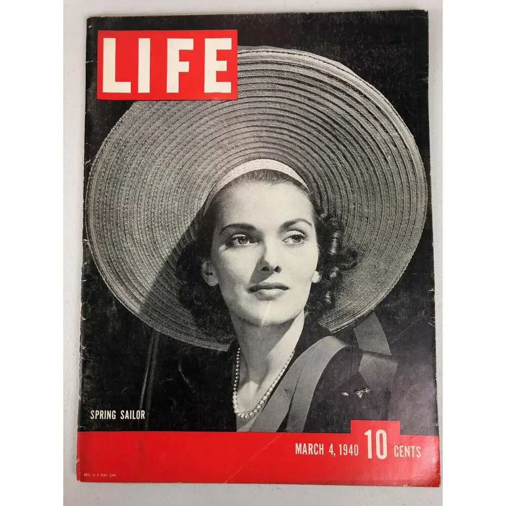LIFE Magazine March 4 1940 Anita Colby Spring Sailor Hat Cover Vintage WWII Era